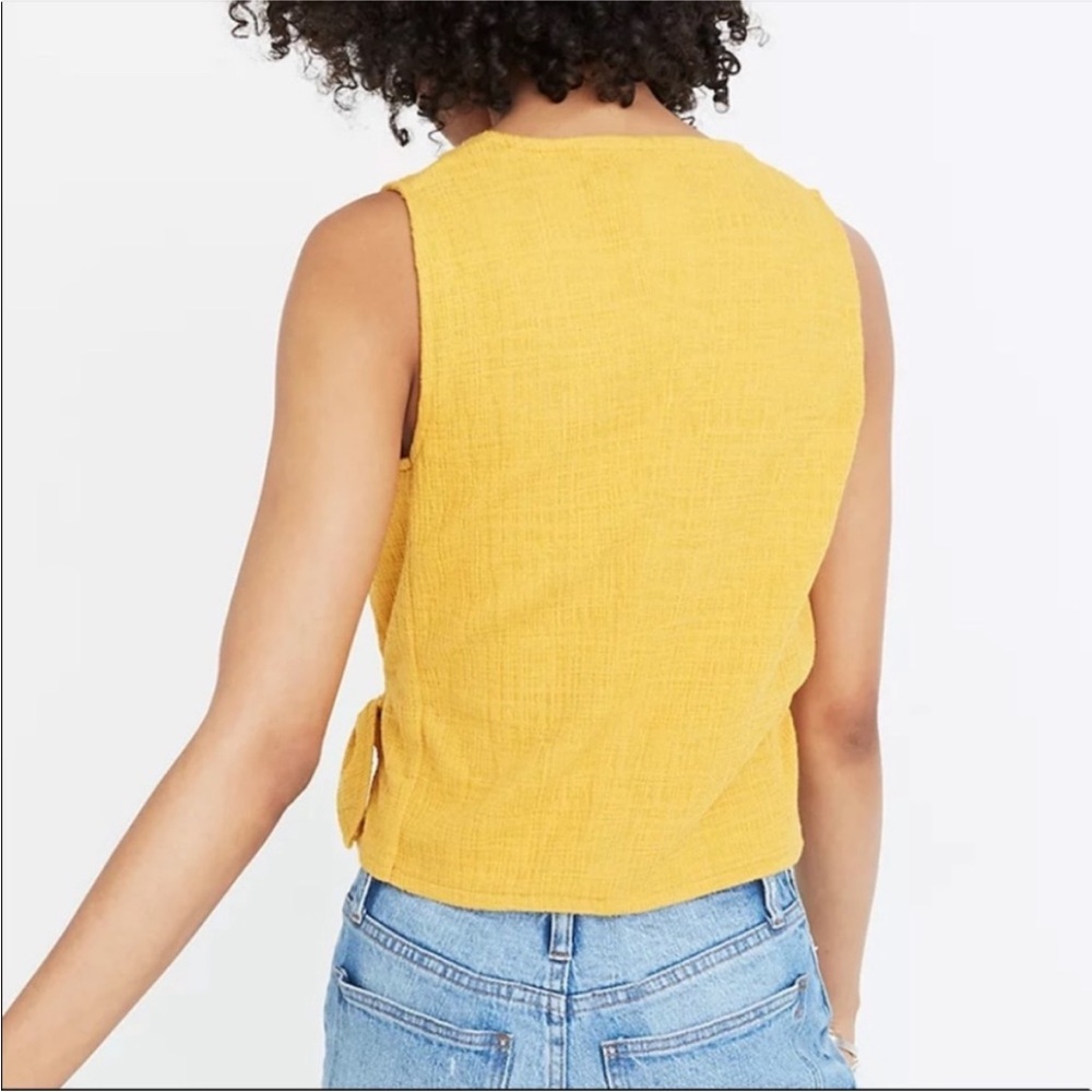 Madewell Mustard Wrap Top - Picture 2 of 8
